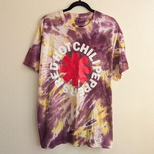 Bravado Red Hot Chili Peppers RHCP Band Graphic Tie Dye Short Sleeve T-Shirt L